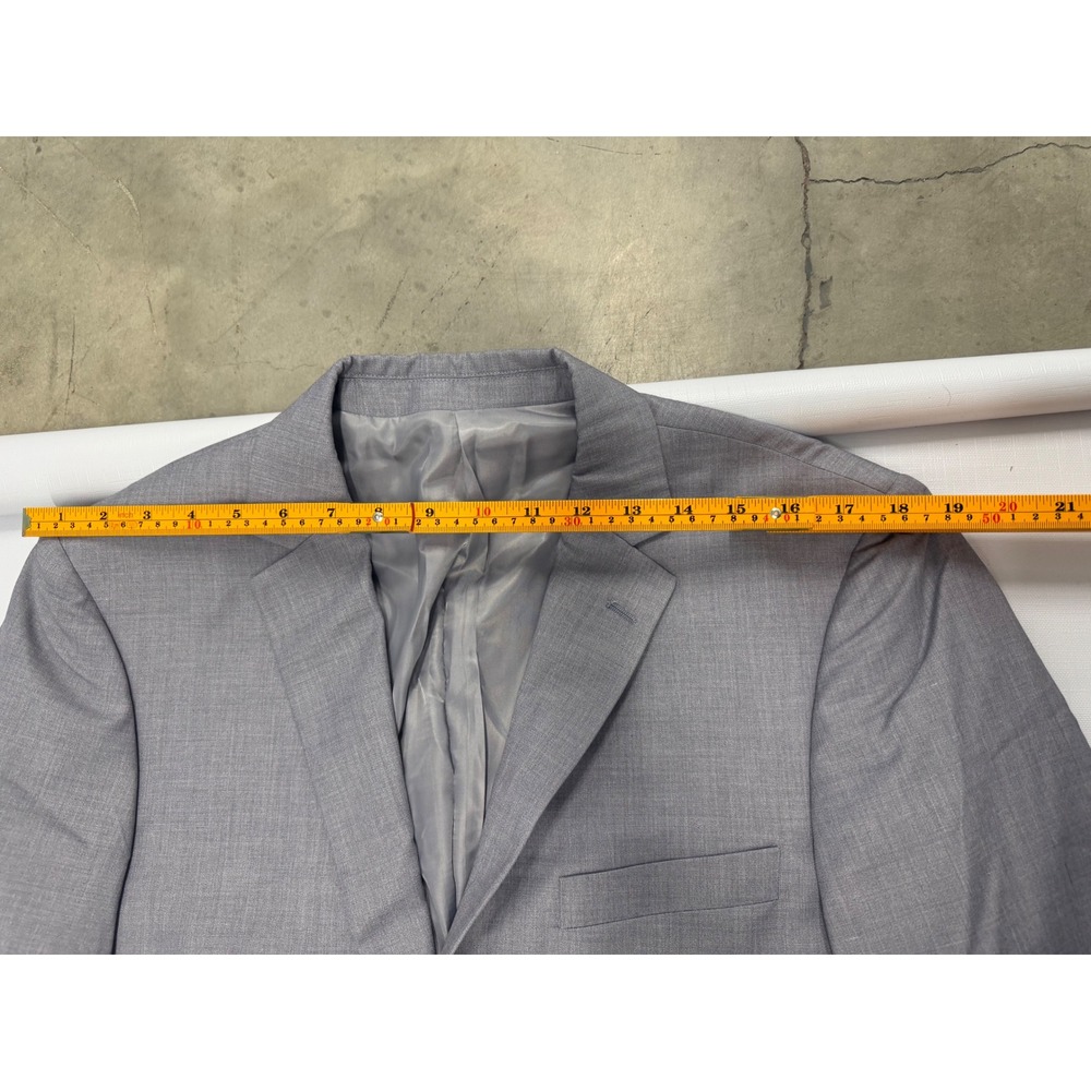Cooper & Nelson Mens 2 Piece Suit with Tie Grey 40R Medium Blazer Trousers NEW - Picture 6 of 14